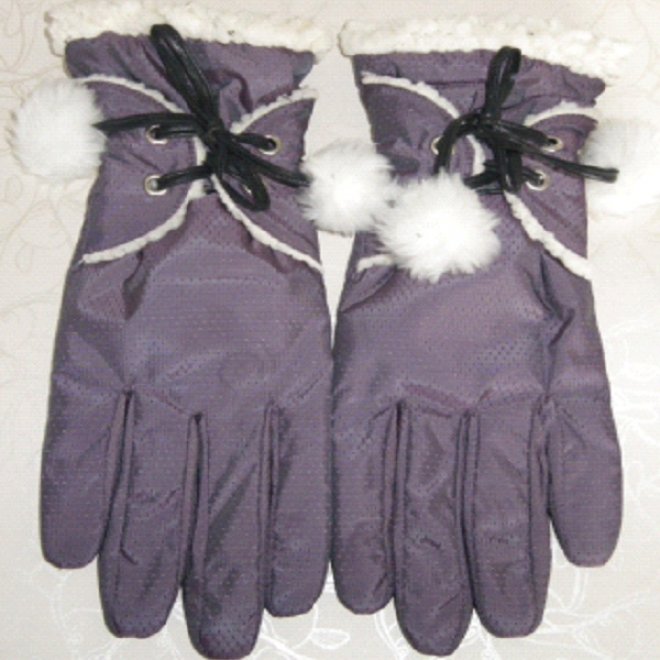 女士羽绒保暖手套R5208（大红，紫，暗红，黑）